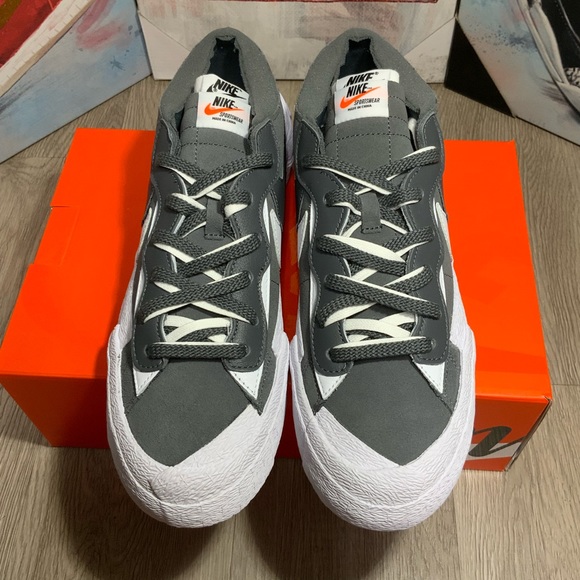 Nike x Sacai Blazer Low Iron Grey Shoes Size 10 - Picture 8 of 12
